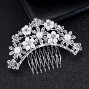 "Jacqueline" - Pearl and Crystal Bridal Hair Comb