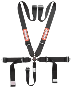 RaceQuip Camlock 5 Point Harness Set - Black - 3 in. Lap and Shoulder - 2 in. Sub - 741001