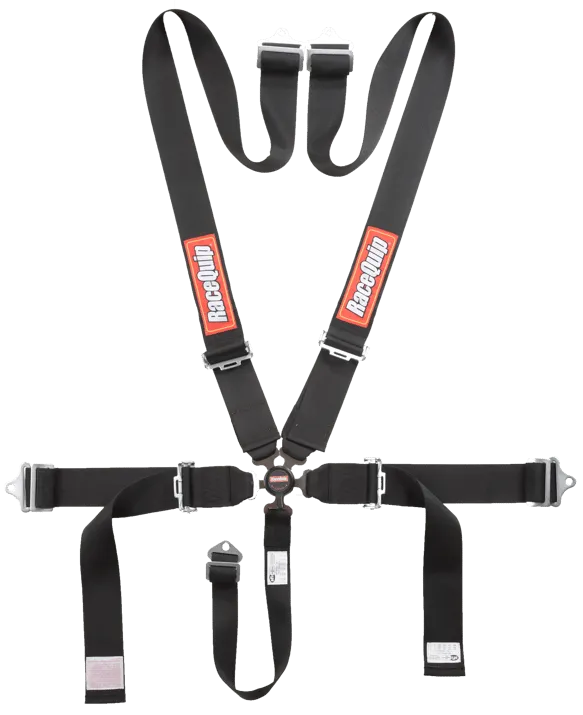 RaceQuip Camlock 5 Point Harness Set - Black - 3 in. Lap and Shoulder - 2 in. Sub - 741001