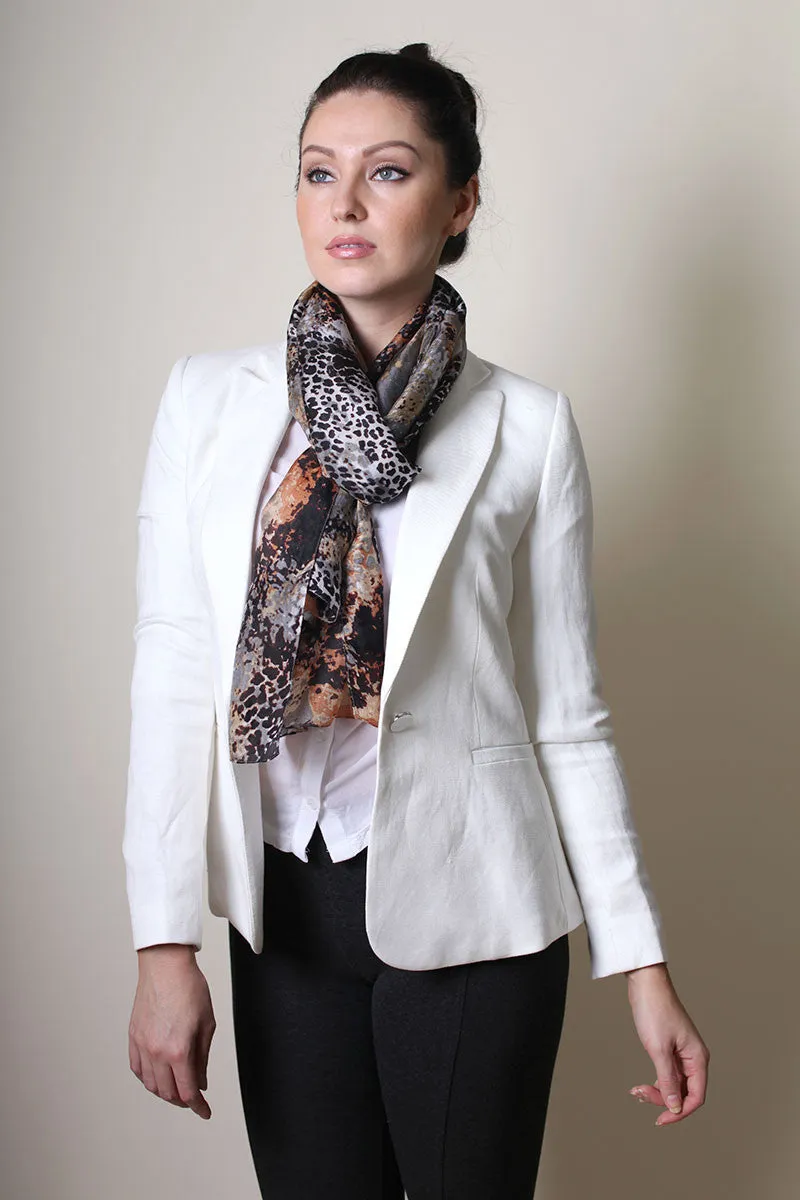 Rachel Animal Print Fine Silk Scarf