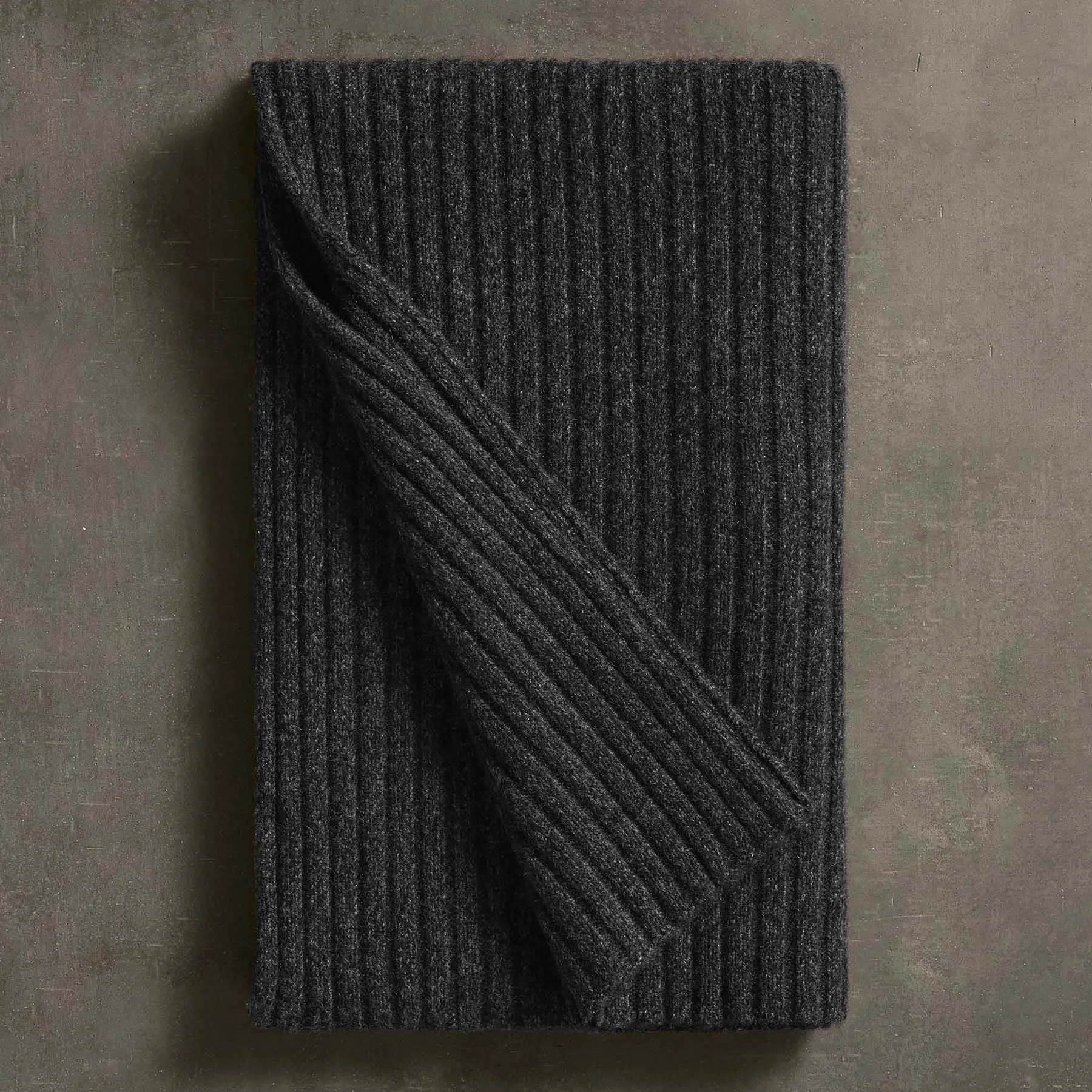 Recycled Cashmere Marled Scarves - Charcoal Marl