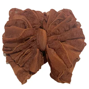 Ruffled Headband- Chestnut