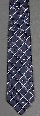 Silk Necktie By Good-i Dogs On Dark Gray With Silver Stripes Classic 3 1/2 Inch