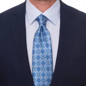 The Cathedral of Taormina Light Blue Silk Duchesse Tie