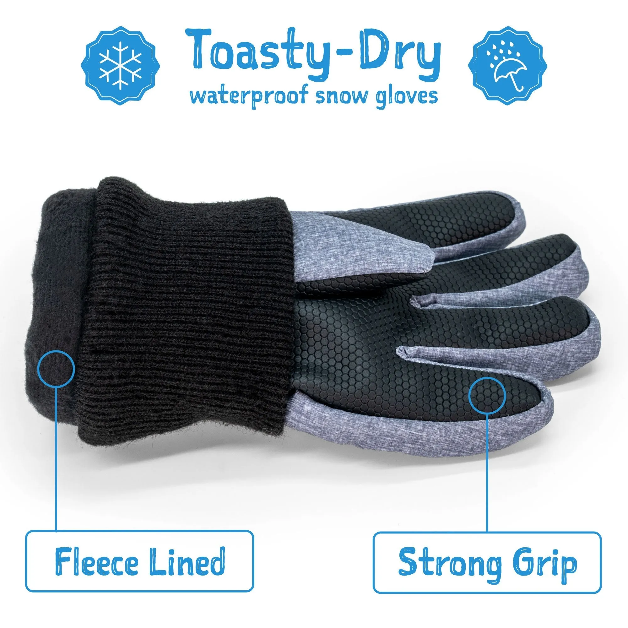 Toasty-Dry Waterproof Snow Glove: Neon Peaks