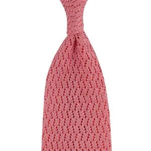 Zigzag Silk Knit Tie - Pink